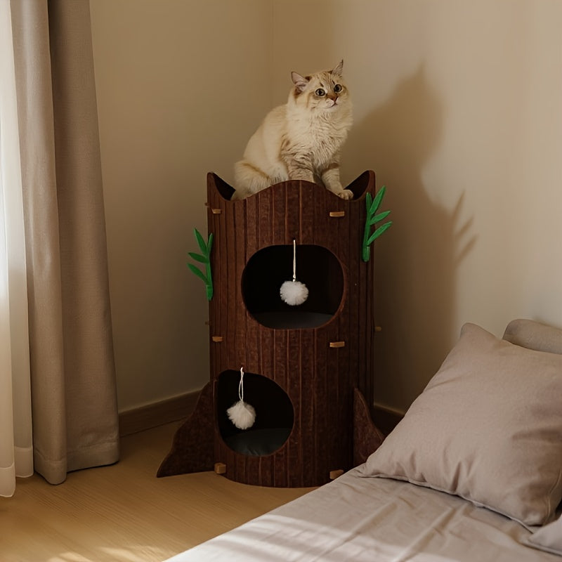 Multi-Tier Cat Tree - Plush Platforms & Scratching Posts