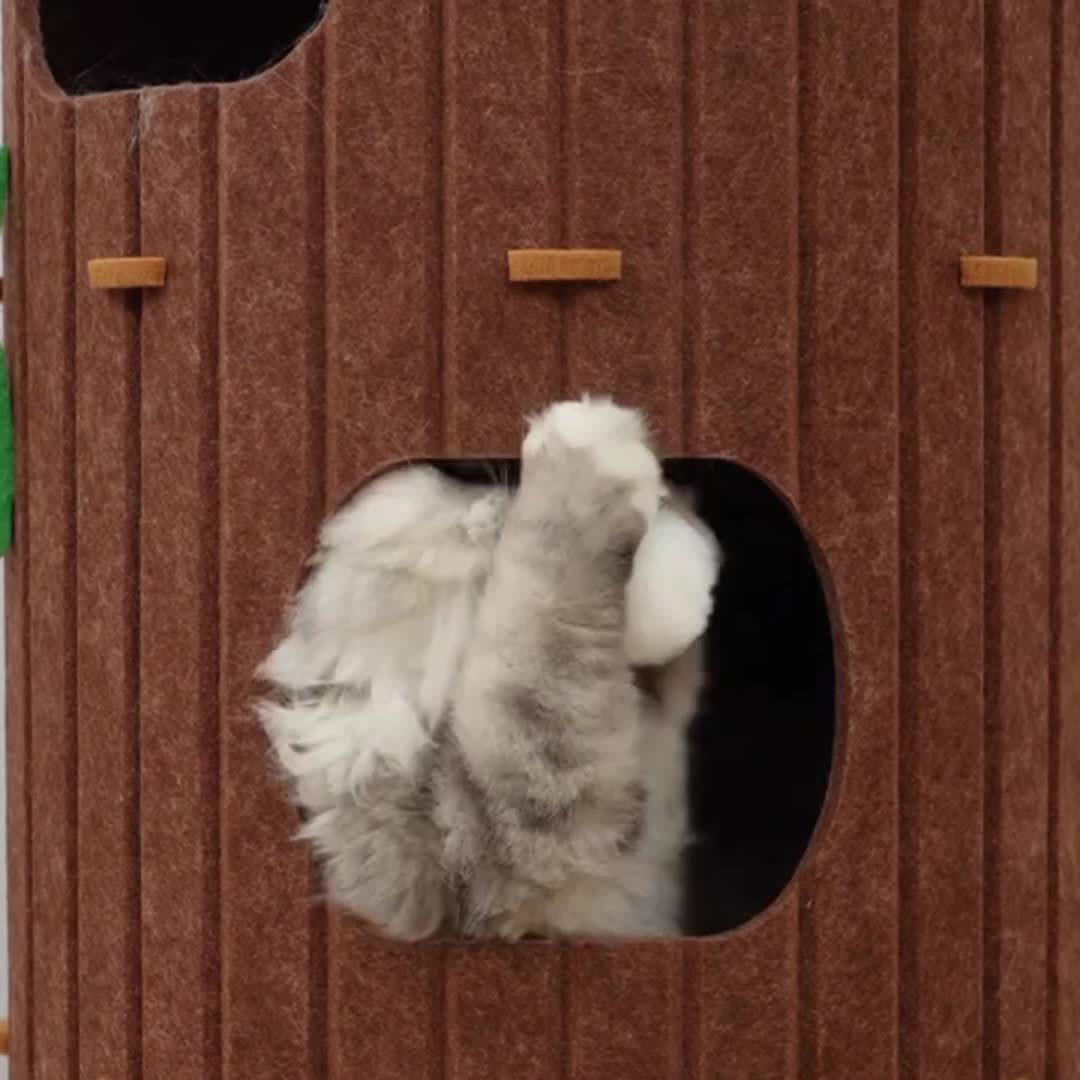 Multi-Tier Cat Tree - Plush Platforms & Scratching Posts