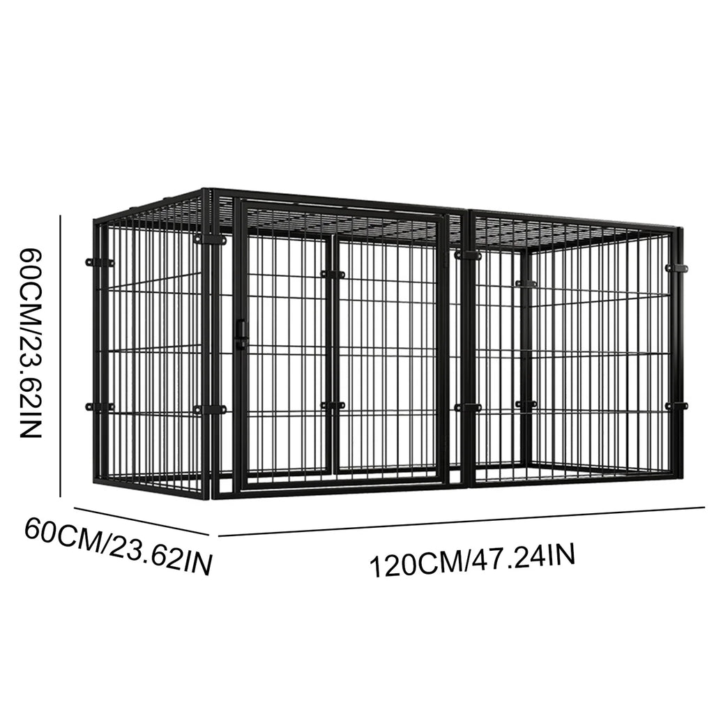 48" Heavy Duty Wire Dog Crate - Stackable Kennel with Door