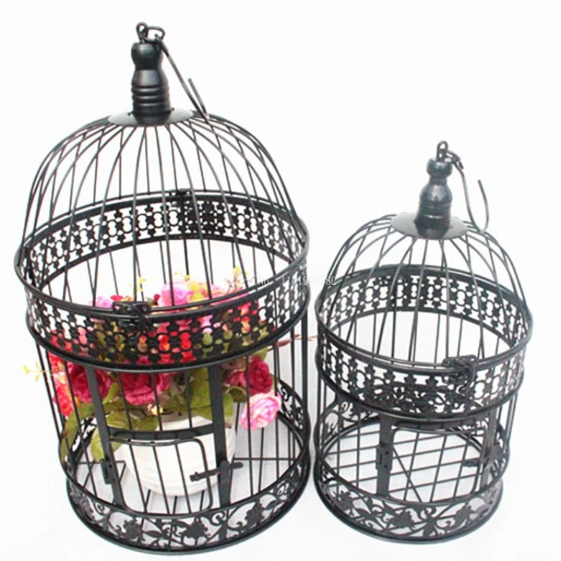 Decorative Iron Bird Cage - European Style Hanging Frame for Wedding & Home Decor