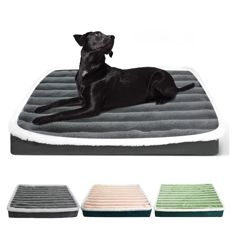 Ultra Plush Deluxe Orthopedic Foam Dog Bed Rectangular Cat Dog Mats / Removable Cover Pet Mattress Cushion for Small Large Dogs