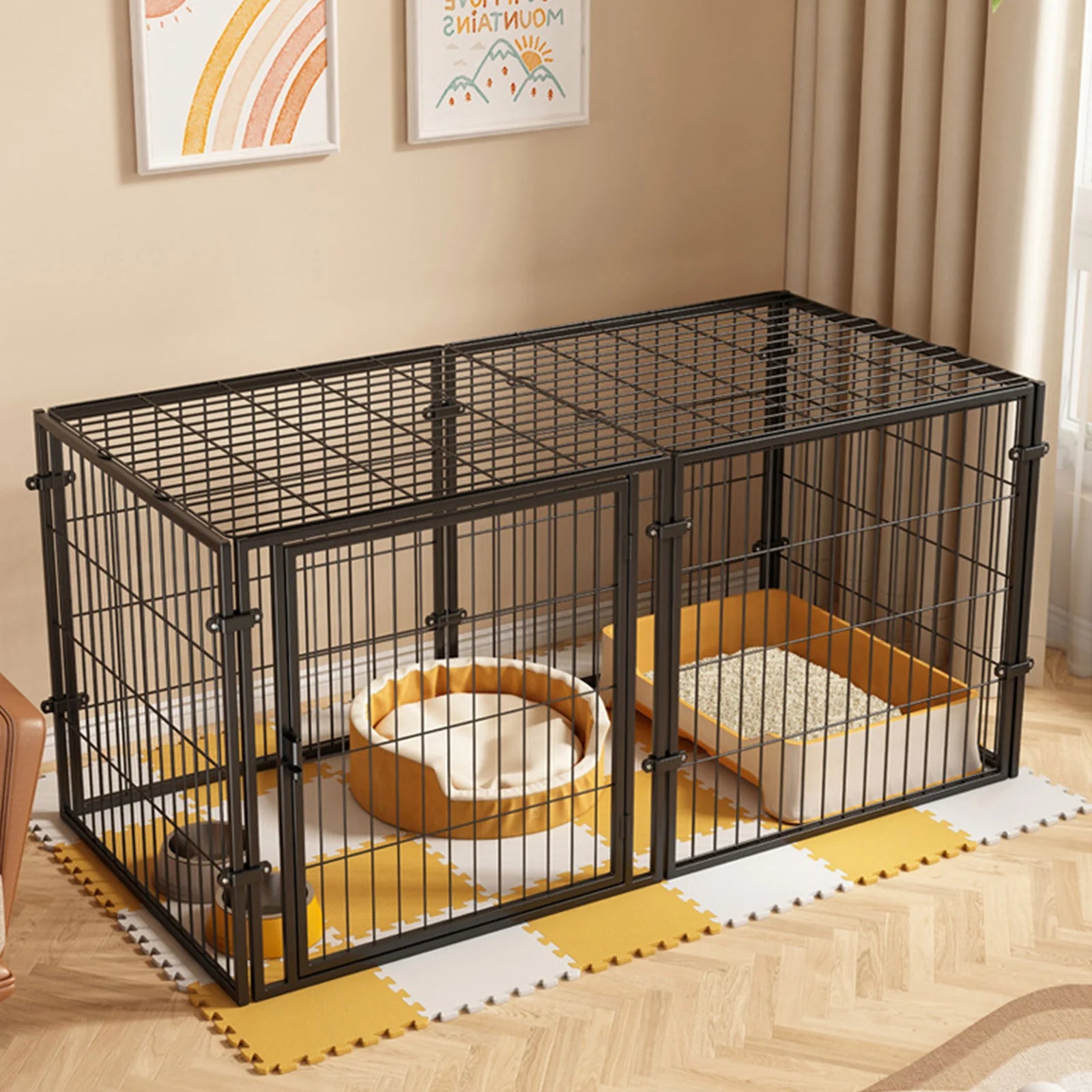 48" Heavy Duty Wire Dog Crate - Stackable Kennel with Door