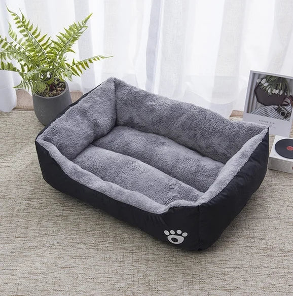 Black Dog Bed Plush Sleeping Bed for Large, Medium and Small Dogs, Non-Slip and Bite-Resistant Pet Sleeping Mat