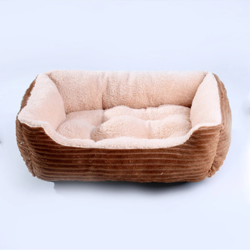 Bed for Dog Cat Pet Square Plush Kennel Medium Small Dog Sofa Bed Cushion Pet Calming Dog Bed House Pet Supplies Winter