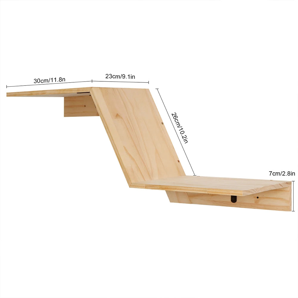 Cat Wall Furniture Wall-Mounted Cat Climber Set with Cat Wall Shelves  Perches Condo House Ladder Scratching Board & Tree   Wood