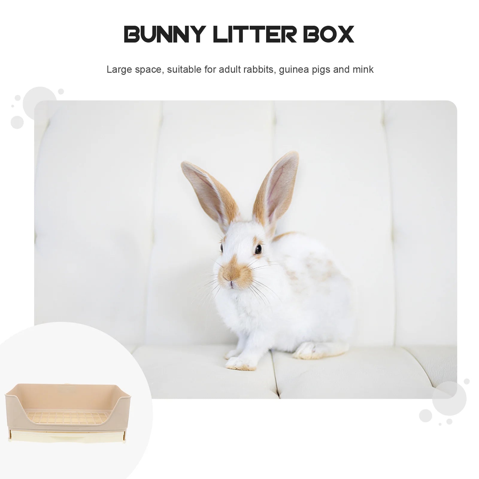 Corner Rabbit Litter Box with Drawer - Large Training Tray for Bunnies & Guinea Pigs