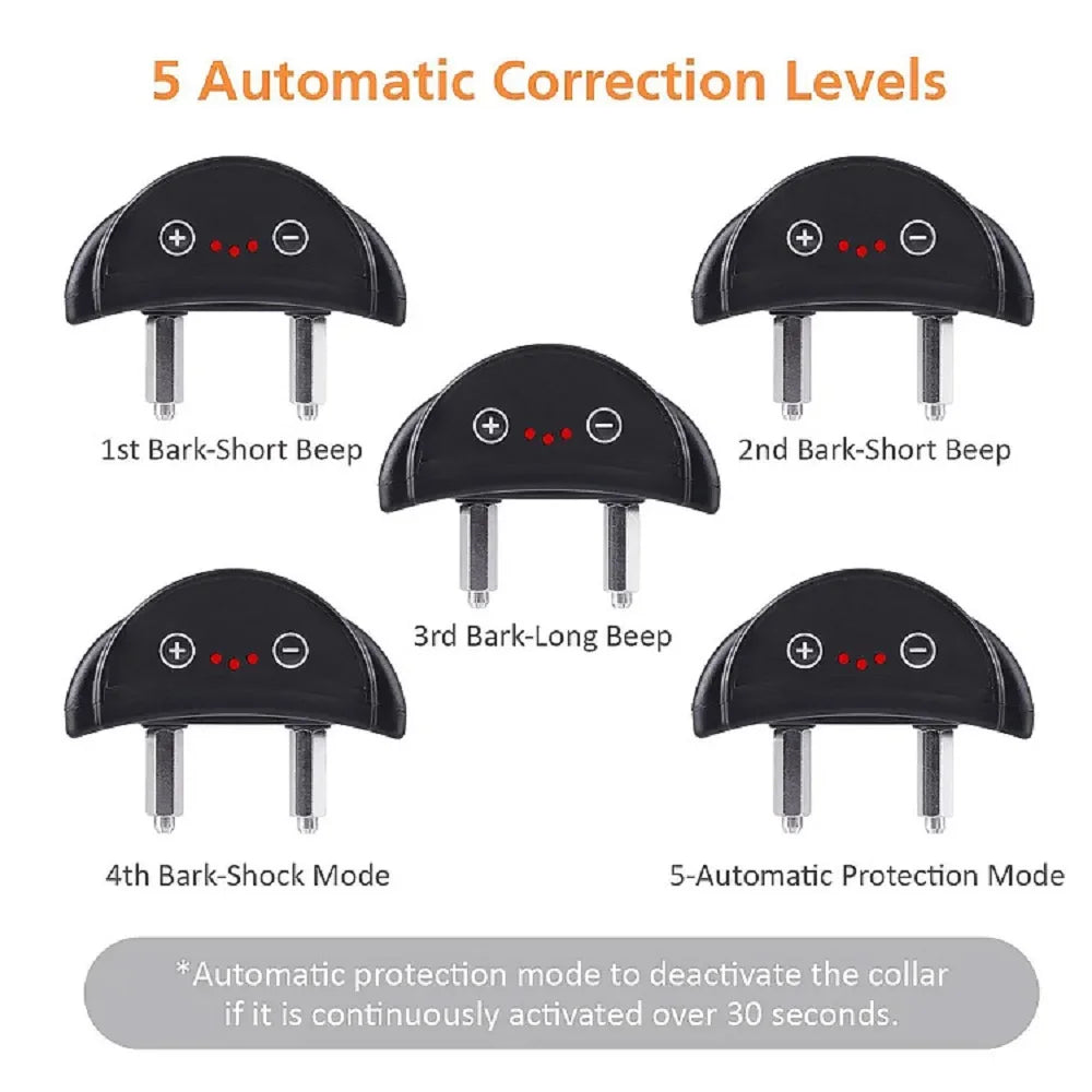 Big Dog Bark Collar - Automatic Anti-Bark Training Collar with Beep & Shock Modes for Large Dogs