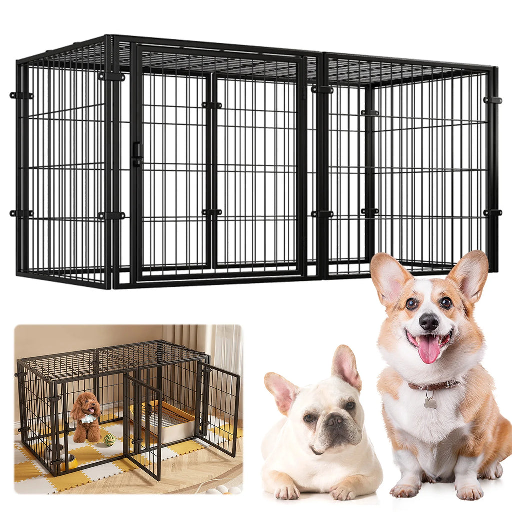 48" Heavy Duty Wire Dog Crate - Stackable Kennel with Door