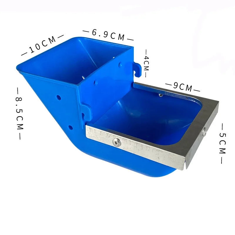 Blue Rabbit Feed Box - Hanging Hopper for Bunnies, Guinea Pigs & Hamsters