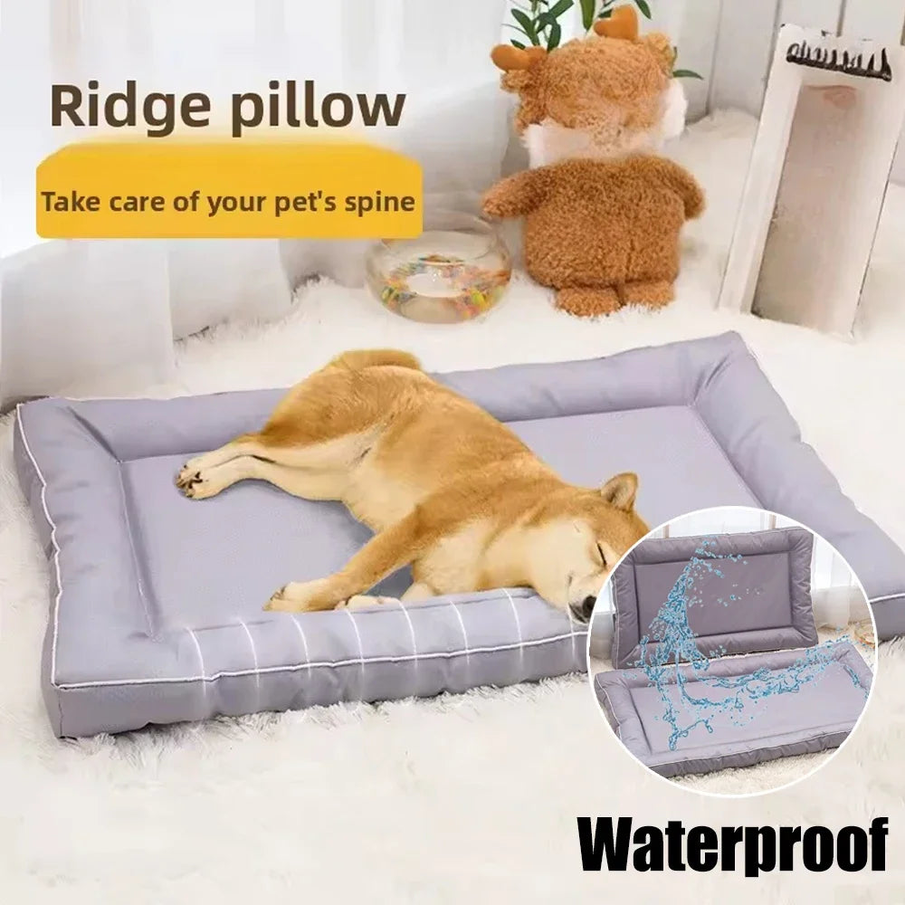 Waterproof Dog Bed Oxford Pet Cushion for All Seasons Thickened Memory Foam Filling Bite-resistant Pet Mat Pet Supplies 강아지 방석