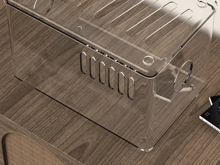 Acrylic Hamster Cage Transparent Habitat with Silent Running Wheel Large Space Enclosure for Hamster Easy-Clean Animal Home