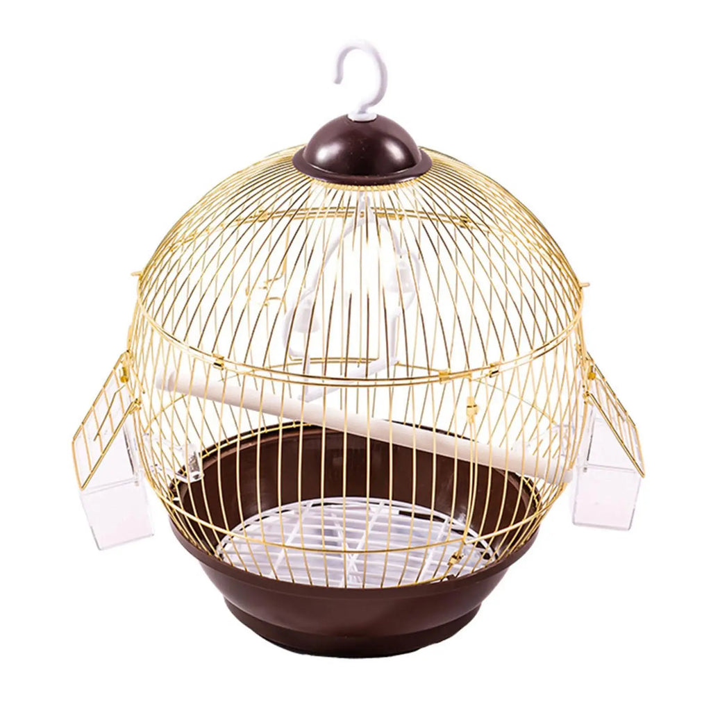 Hanging Bird Cage with Food Cup & Stand - Large Cage for Macaws, African Greys & Parrots