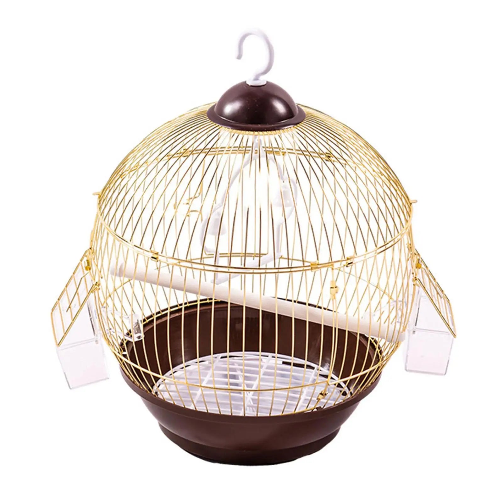 Hanging Bird Cage with Food Cup & Stand - Large Cage for Macaws, African Greys & Parrots