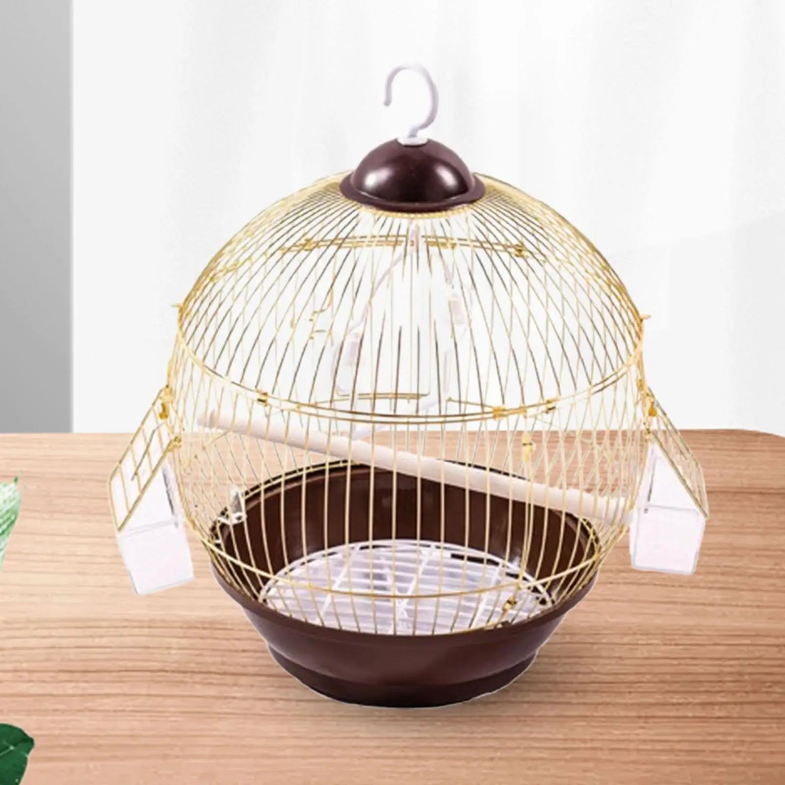 Hanging Bird Cage with Food Cup & Stand - Large Cage for Macaws, African Greys & Parrots