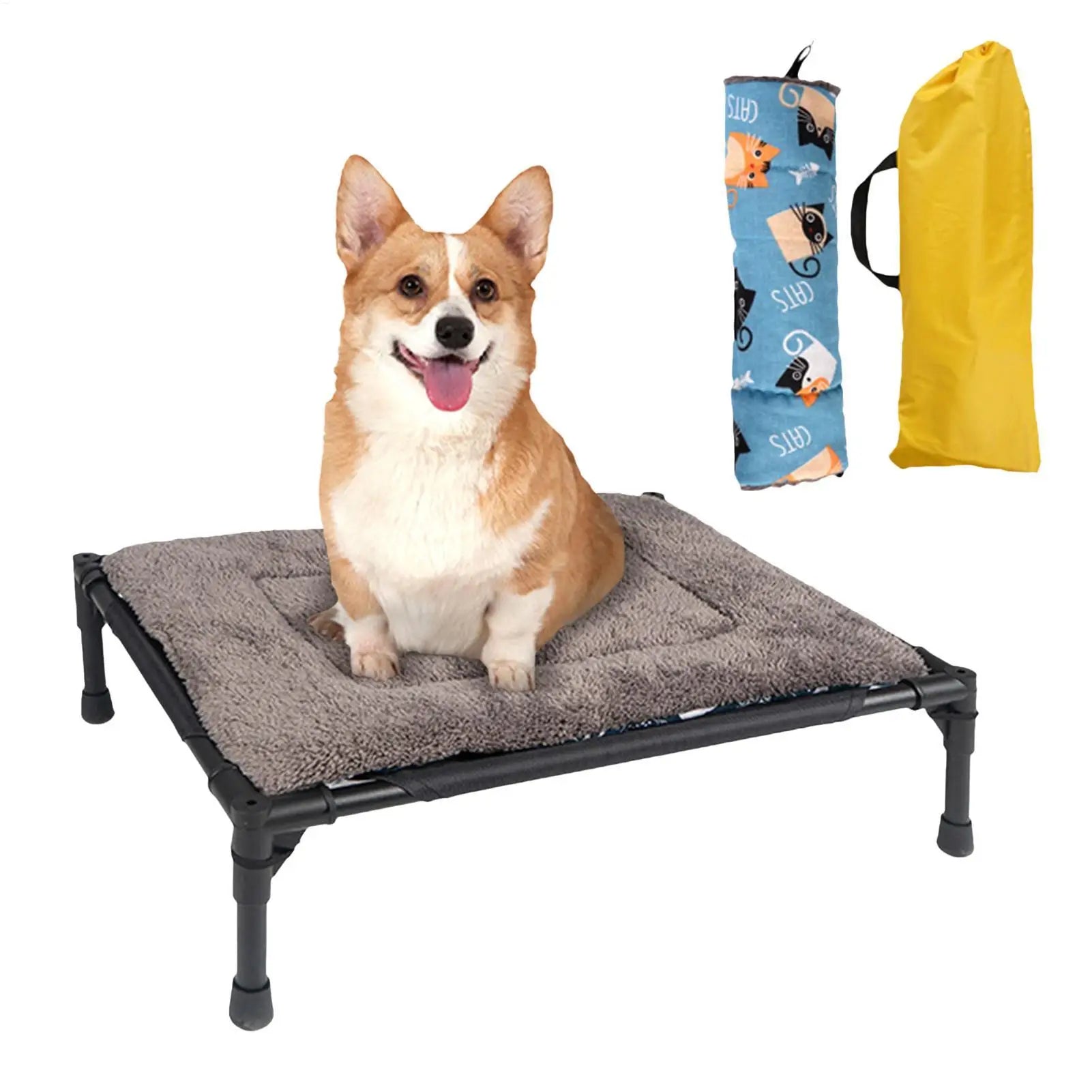 Outdoor Dog Bed Portable Breathable Dog Cot For Camping Or Beach Off The Ground Moisture-proof Detachable Pet Bed