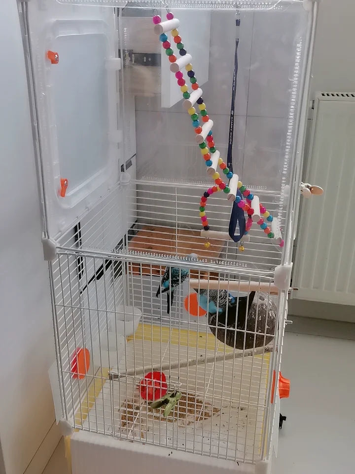 Large Parrot Cage - Anti-Scatter Design for Cockatiels, Macaws & Medium Birds