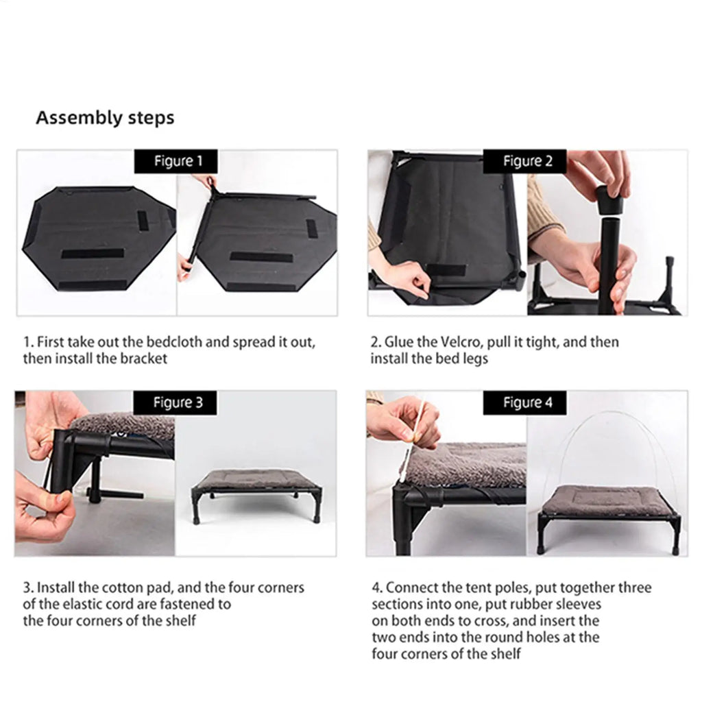 Outdoor Dog Bed Portable Breathable Dog Cot For Camping Or Beach Off The Ground Moisture-proof Detachable Pet Bed