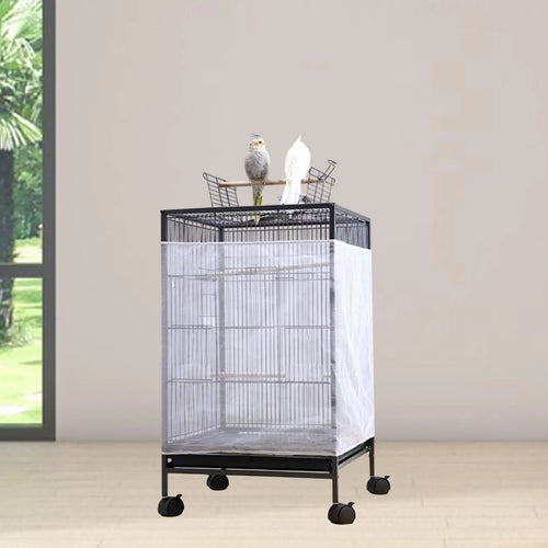 Bird Cage Cover - Breathable Airy Seed Catcher Guard for Parrots, Parakeets & Budgies