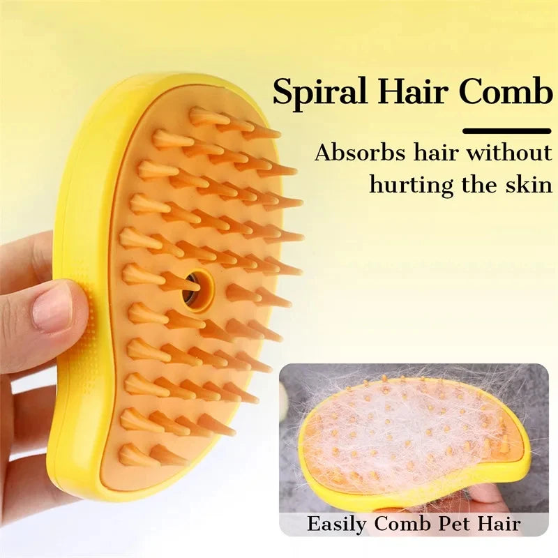 Cat Dog Pet Grooming Comb with Electric Spray Water Steam Soft Silicone Brush Kitten Pet Bath Brush Massage Pet Hair Remover