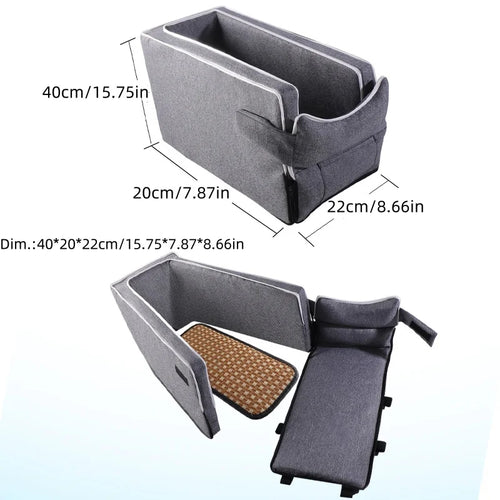 Car Center Console Pet Bed Mat   Fiber Pet Safety Seat  Essential for Cat & Do Travel  Small pet car carrierNon-slip pet car s