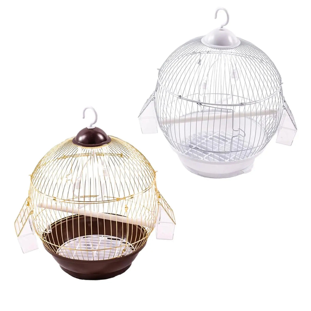 Hanging Bird Cage with Food Cup & Stand - Large Cage for Macaws, African Greys & Parrots