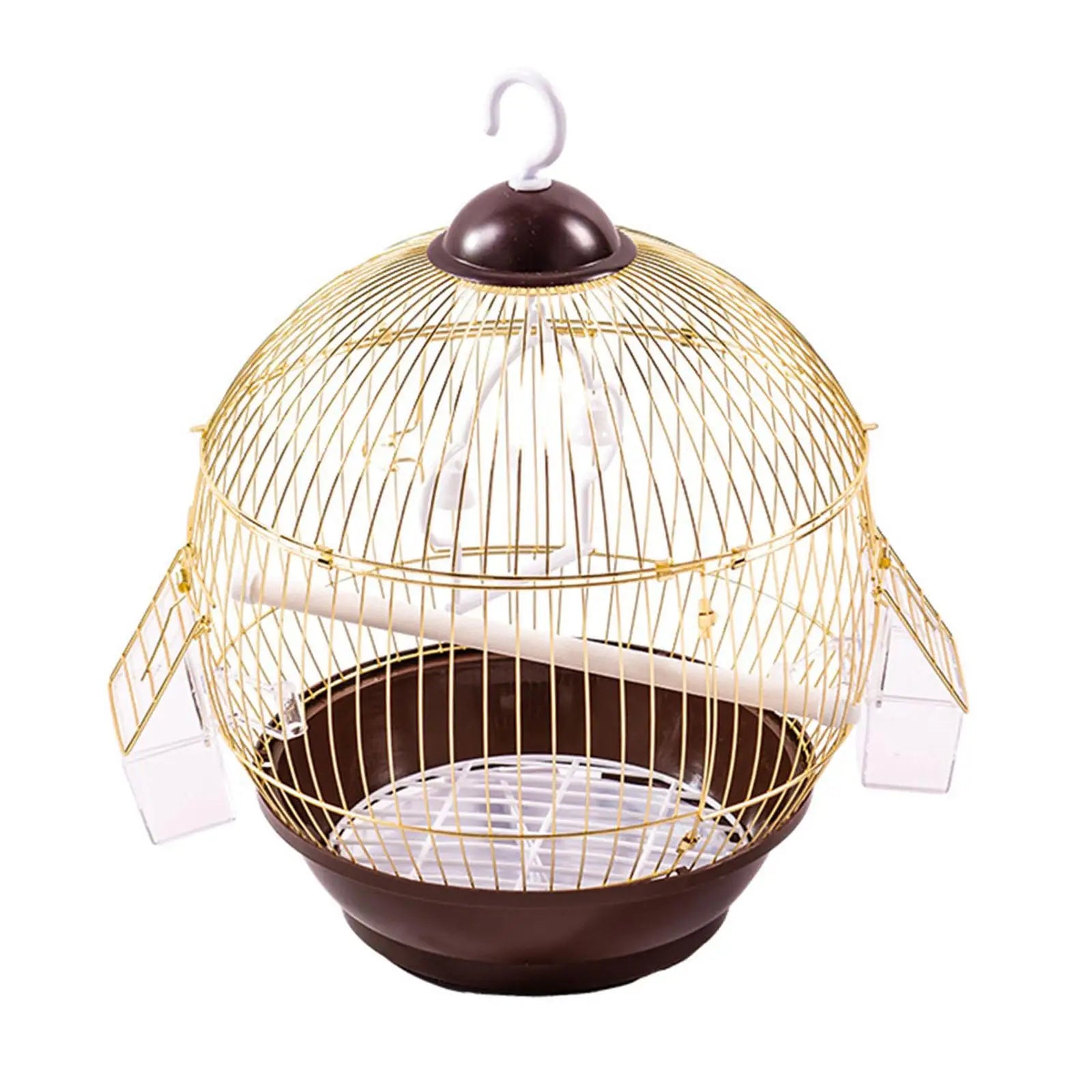 Hanging Bird Cage with Food Cup & Stand - Large Cage for Macaws, African Greys & Parrots