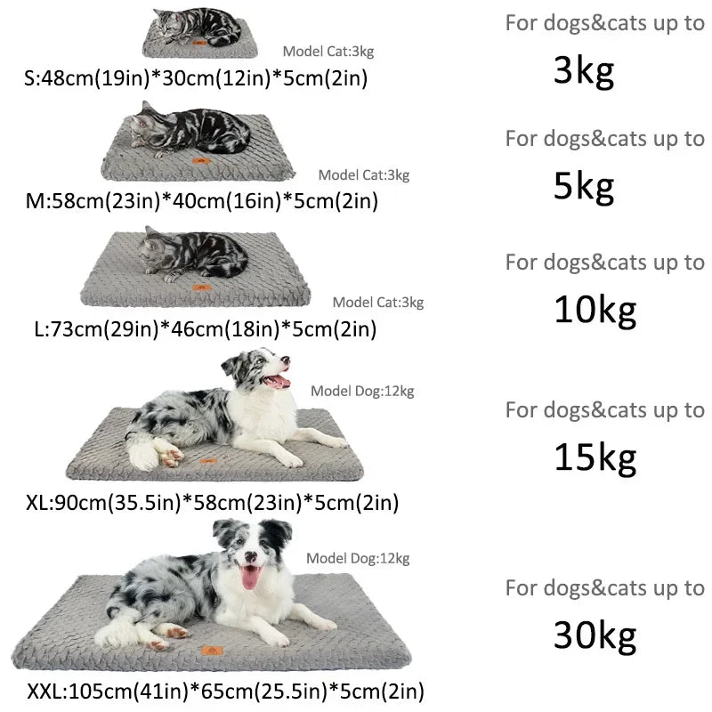 3D Foam Pet Bed with Removable Washable Faux Fur Cover Orthopedic Waterproof Dog Bed for Crate Anti-Slip Bottom Dog Beds mats