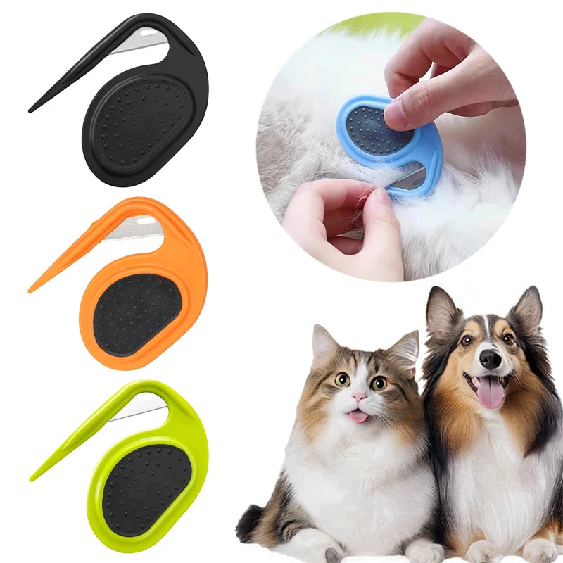 Pet Detangling Comb with Blade Professional Grooming Tool for Dogs and Cats Safe and Effective Knot Remover for Matted Fur