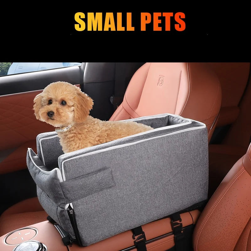 Car Center Console Pet Bed Mat   Fiber Pet Safety Seat  Essential for Cat & Do Travel  Small pet car carrierNon-slip pet car s