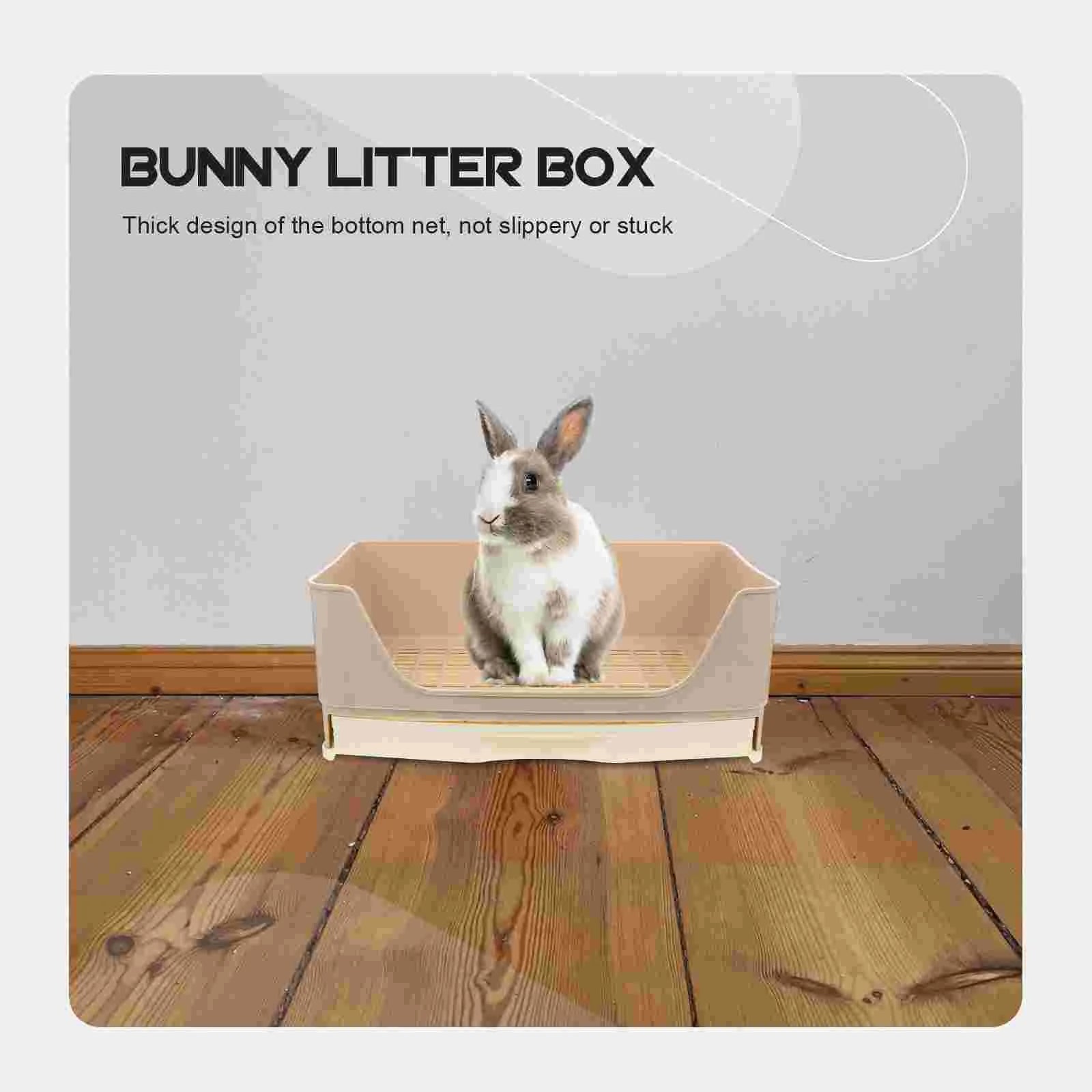 Corner Rabbit Litter Box with Drawer - Large Training Tray for Bunnies & Guinea Pigs