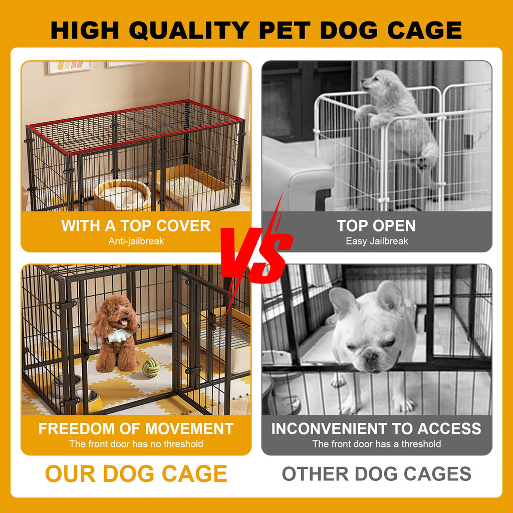 48" Heavy Duty Wire Dog Crate - Stackable Kennel with Door