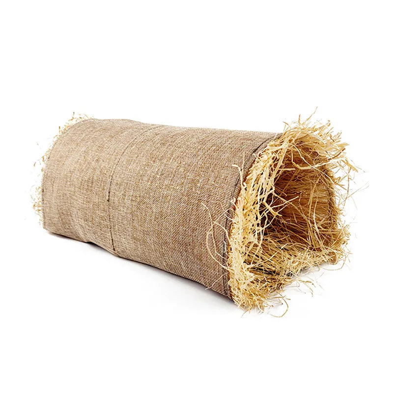 Rabbit Grass Tunnel - Natural Straw Hideaway for Bunnies, Guinea Pigs & Hamsters