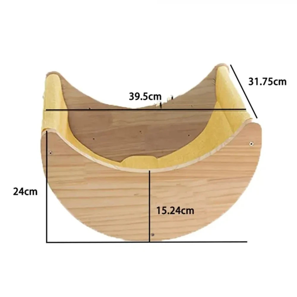 Wall Mounted Cat Climbing Ladder with Sisal Scratching Post & Hammock