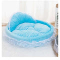 Princess Bow Lace Pet Bed - Luxury Oval Dog & Cat Sofa