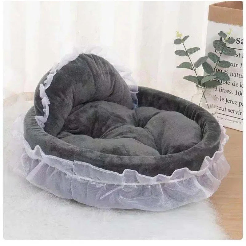 Foldable pet house bed with removable washable cover for cats and small dogs
