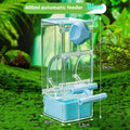 Automatic Bird Feeder - Clear Acrylic Cage Feeder for Parrots, Budgies & Cockatiels