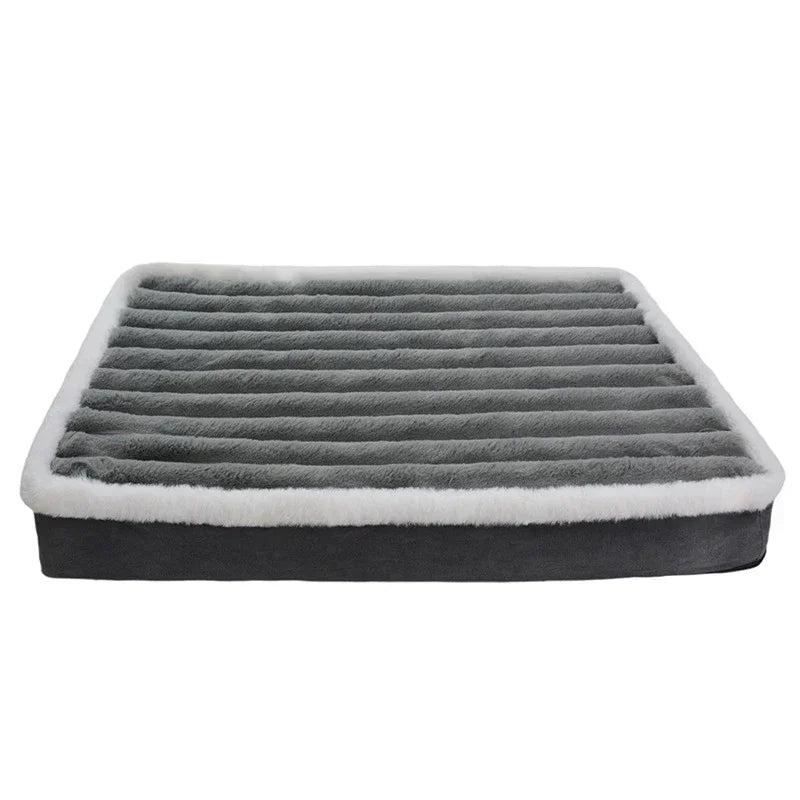 Ultra Plush Deluxe Orthopedic Foam Dog Bed Rectangular Cat Dog Mats / Removable Cover Pet Mattress Cushion for Small Large Dogs