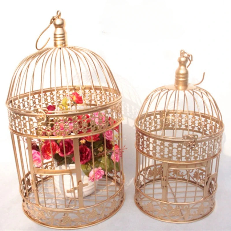 Decorative Iron Bird Cage - European Style Hanging Frame for Wedding & Home Decor