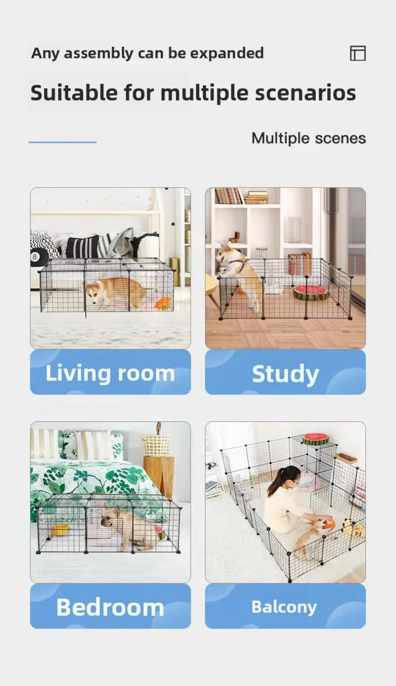 Modular Pet Fence Panels - Wire Mesh Enclosure for Small Pets