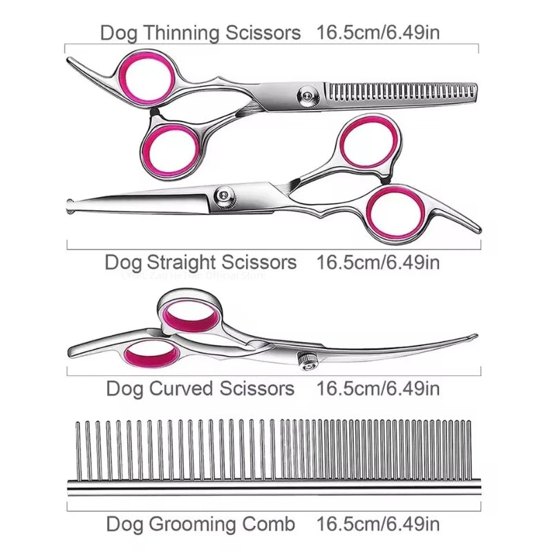 Dog Grooming Scissors Kit, Professional Scissors for Grooming with Safety Round Tips, Grooming Shears for Dogs Cat Pet At Home