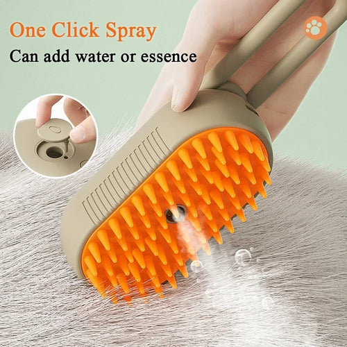Cat Dog Pet Grooming Comb with Electric Spray Water Steam Soft Silicone Brush Kitten Pet Bath Brush Massage Pet Hair Remover