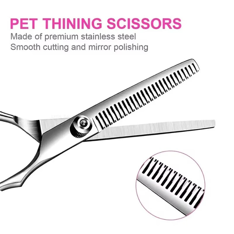 Dog Grooming Scissors Kit, Professional Scissors for Grooming with Safety Round Tips, Grooming Shears for Dogs Cat Pet At Home