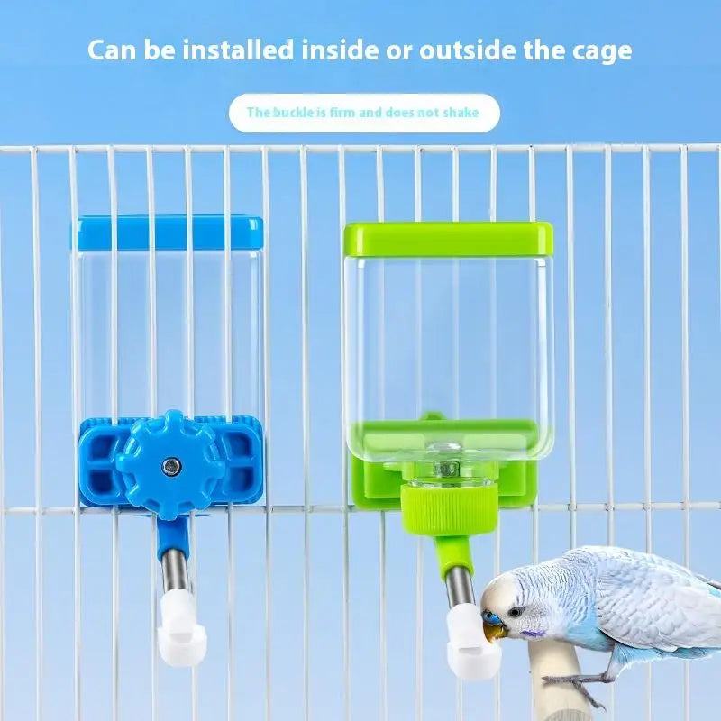 Automatic Bird Water Dispenser - Hanging Cage Waterer for Parrots & Small Birds