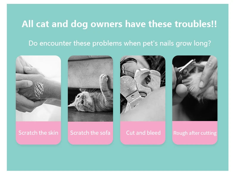 Pet Nail Clippers Professional Dog Cat Nail Trimmer Labor Saving Multifunctional Nail Cutter Pet Grooming Supplies