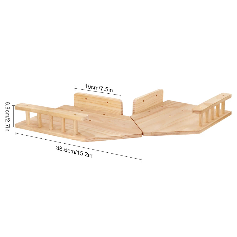 Cat Wall Furniture Wall-Mounted Cat Climber Set with Cat Wall Shelves  Perches Condo House Ladder Scratching Board & Tree   Wood