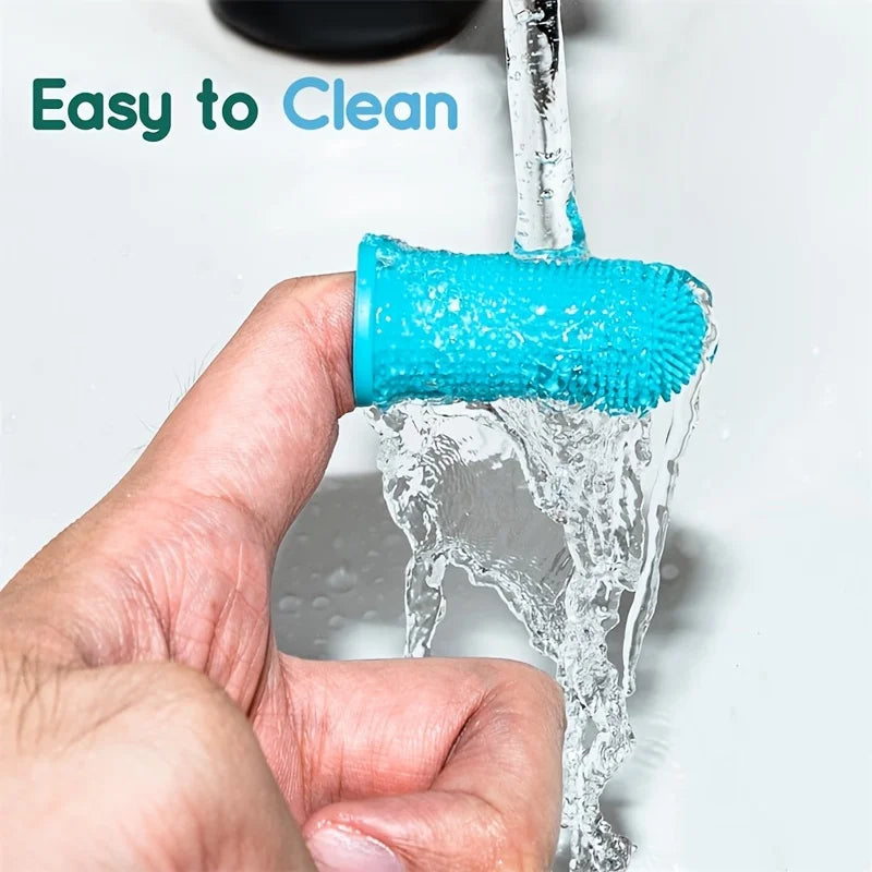Pet Finger Toothbrush Kit - Dental Care Tool for Small, Medium, Large Dogs & Cats with Gentle Cleaning & Vet-Approved Design