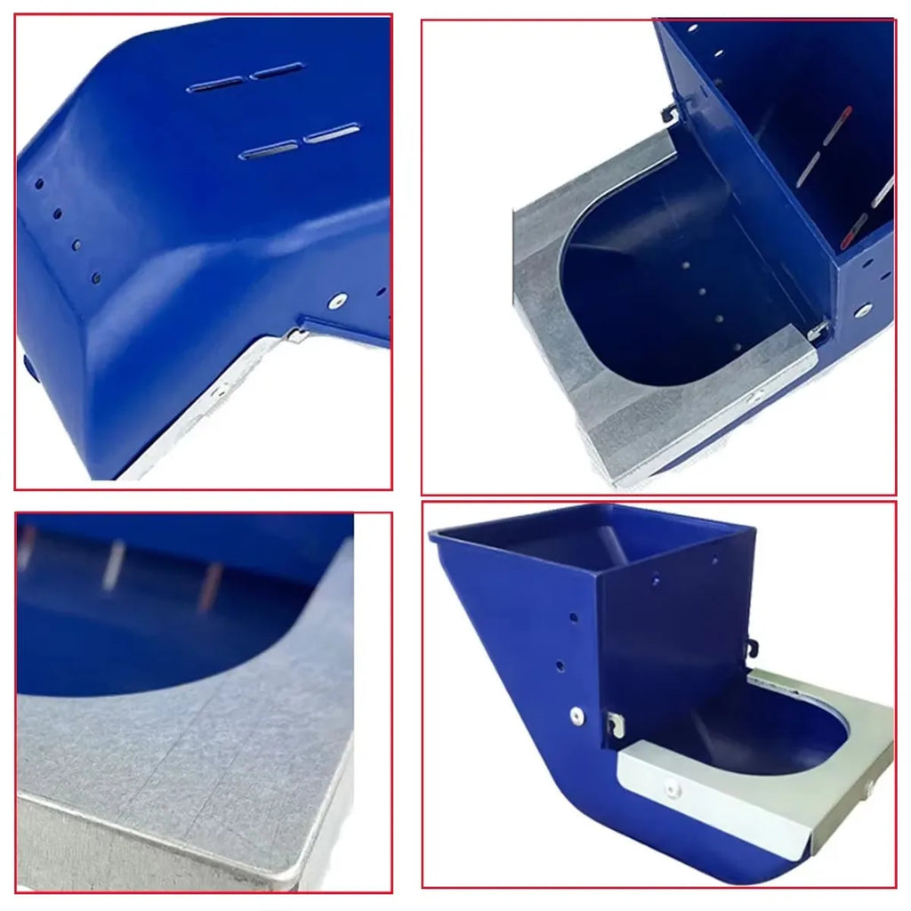 Blue Rabbit Feed Box - Hanging Hopper for Bunnies, Guinea Pigs & Hamsters