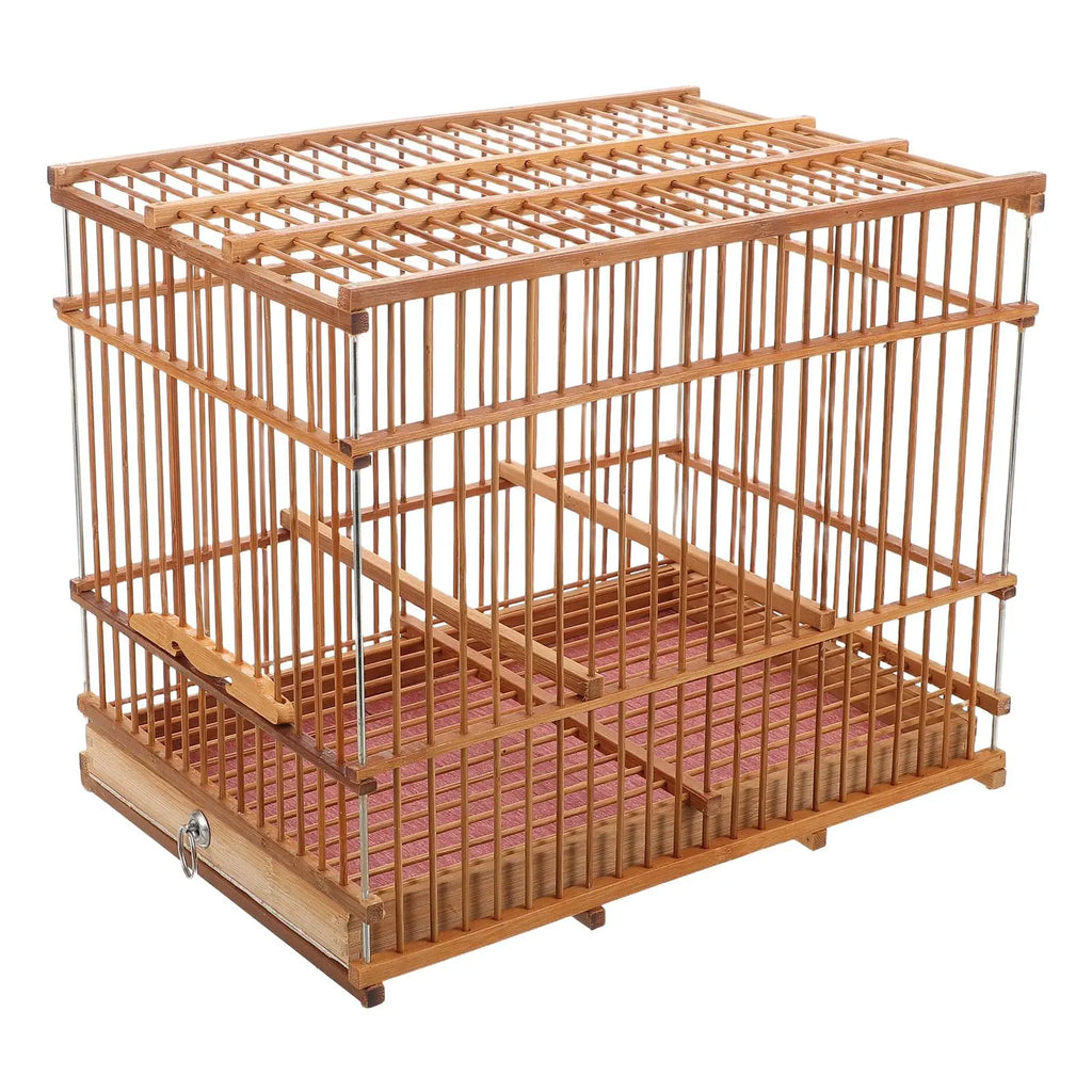 Bamboo Woven Bird Cage - Portable Lightweight Carrier for Finches & Parakeets