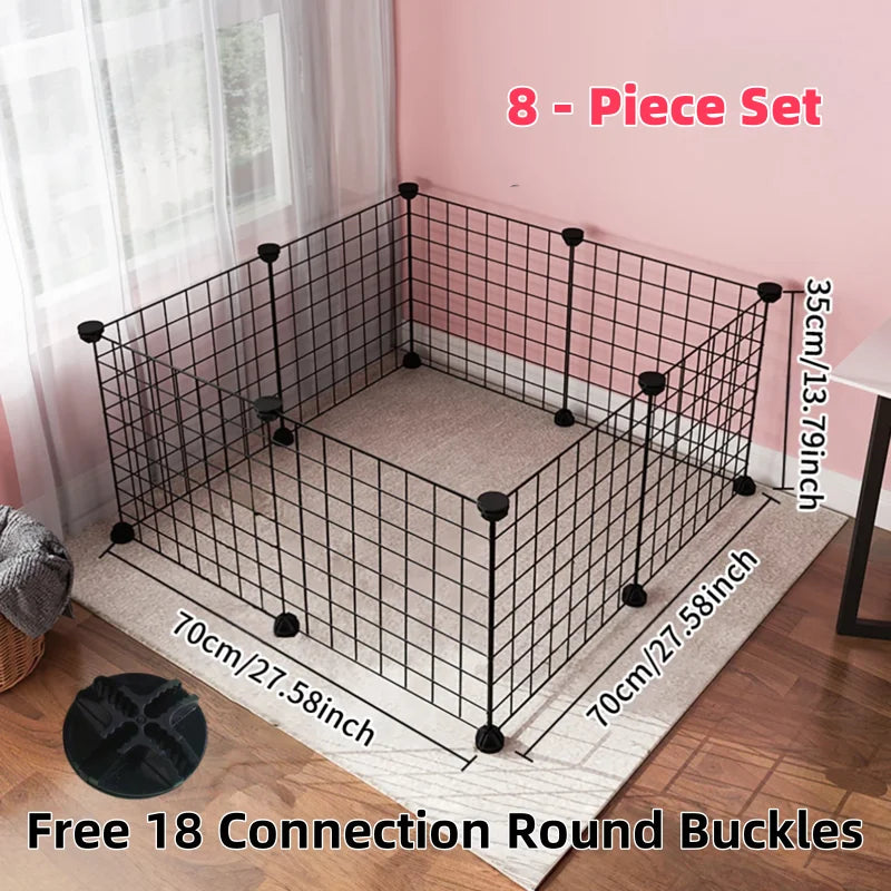 Modular Pet Fence Panels - Wire Mesh Enclosure for Small Pets