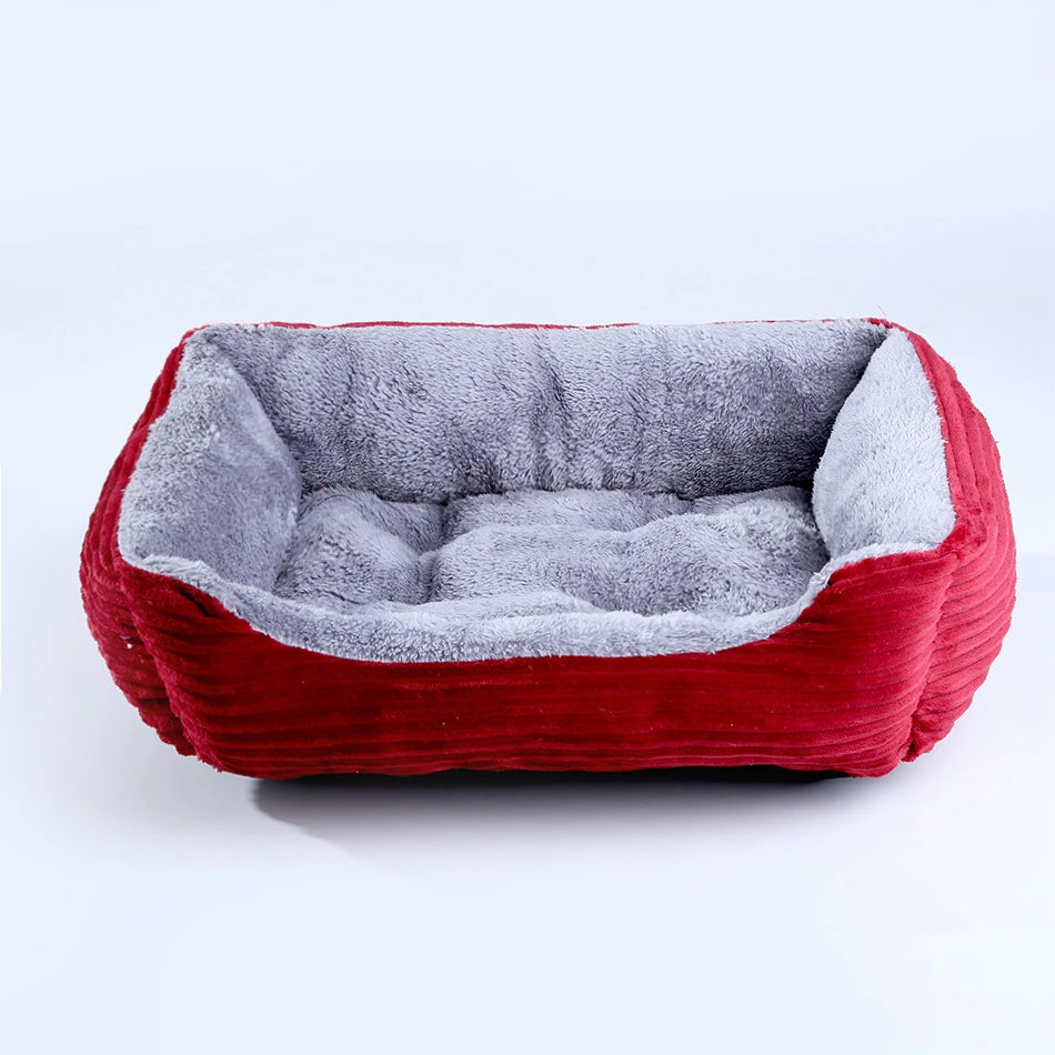 Bed for Dog Cat Pet Square Plush Kennel Medium Small Dog Sofa Bed Cushion Pet Calming Dog Bed House Pet Supplies Winter